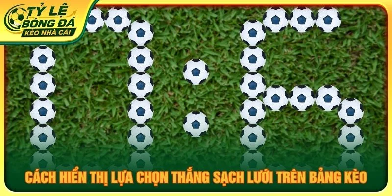 Cách hiển thị lựa chọn thắng sạch lưới trên bảng kèo