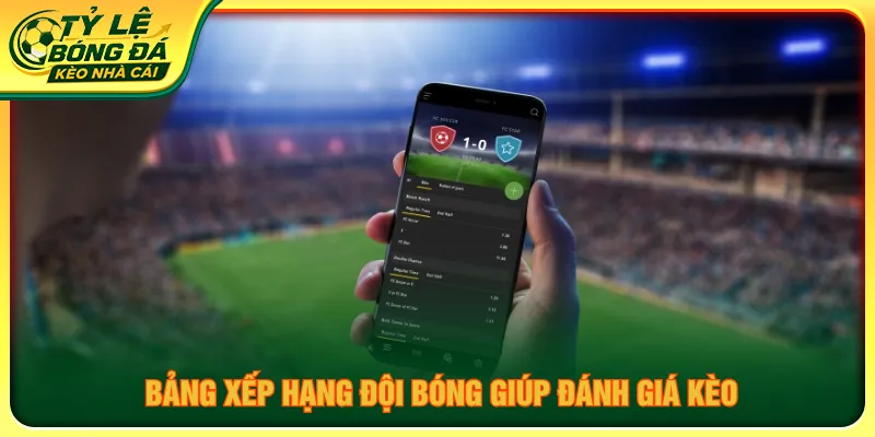 Quan sát bảng xếp hạng để nhận định tương quan hai đội