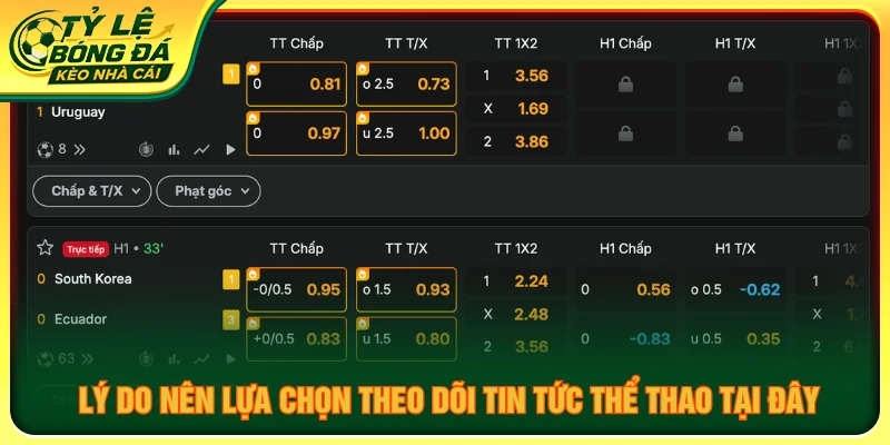 Thông tin thể thao chọn lọc, cập nhật nhanh giúp người đọc dễ dàng theo dõi